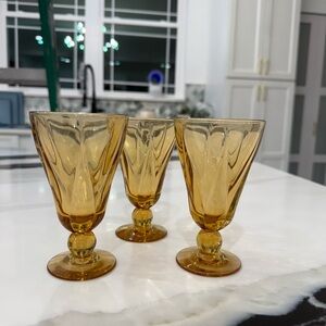 Amber Swirl Aperitif Glasses | Vintage-Style Stemware | Set of 3